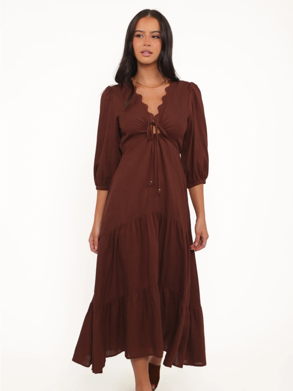 Petal & Pup Eleonara Midi Dress - Chocolate NWT